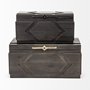 57853 - Cassia Set of 2 Brown Wooden Boxes