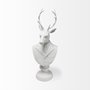 57901 - Mozart 22.5H White Painted Resin Deer In A Suit Bust