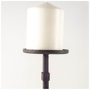 57940 - Edgeland I Short Brown Wood Metal Strap Candle Holder 