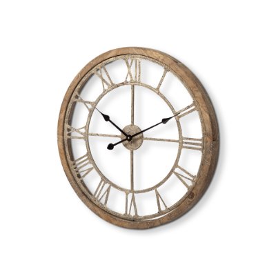 63080 - Mething Light Brown  25" Medium Farmhouse Wall Clock