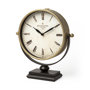 63102 - Houston Gold Metal Half Moon Base Table Clock