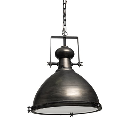 65100 - Bashaw I 17x20 Gray Toned Metal Dome Pendant Light 