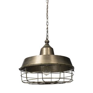 Tahla 14x 14.5 Gold Toned Metal Cage Pendant Light 