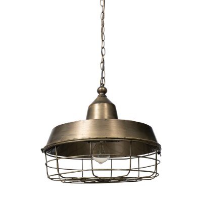 65131 - Tahla 14x 14.5 Gold Toned Metal Cage Pendant Light 