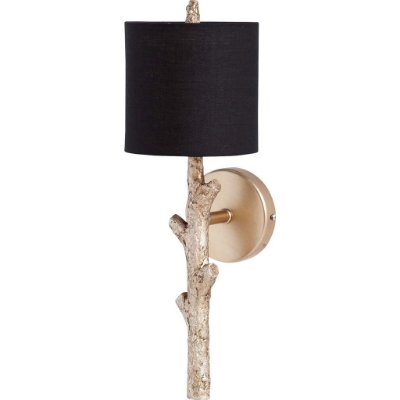 65247 - Sabinal II 7x18 Gold Resin Tree Branch Black Fabric Shade Wall Sconce 