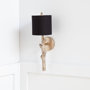 65247 - Sabinal II 7x18 Gold Resin Tree Branch Black Fabric Shade Wall Sconce 