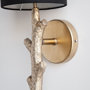 65247 - Sabinal II 7x18 Gold Resin Tree Branch Black Fabric Shade Wall Sconce 