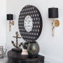 65247 - Sabinal II 7x18 Gold Resin Tree Branch Black Fabric Shade Wall Sconce 