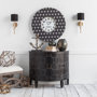 65247 - Sabinal II 7x18 Gold Resin Tree Branch Black Fabric Shade Wall Sconce 