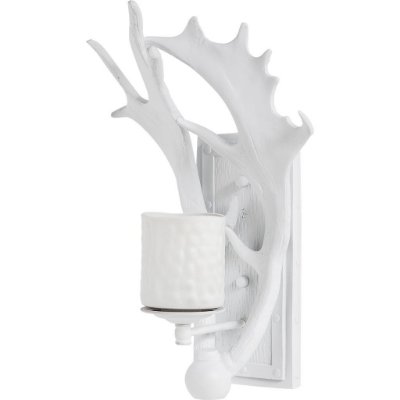 65252 - Rockland 8x19.5 White Resin Antlers Wall Sconce 