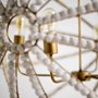 65273 - Ava White (34"D) Gold Metal and White Wood Beaded Six Bulb Chandelier 