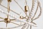 65273 - Ava White (34"D) Gold Metal and White Wood Beaded Six Bulb Chandelier 