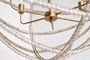 65273 - Ava White (34"D) Gold Metal and White Wood Beaded Six Bulb Chandelier 