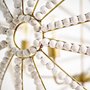 65273 - Ava White (34"D) Gold Metal and White Wood Beaded Six Bulb Chandelier 