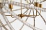 65273 - Ava White (34"D) Gold Metal and White Wood Beaded Six Bulb Chandelier 