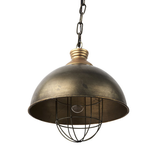 65274 - Dawson I 13x13.5 Silver Toned Metal Dome Pendant Light 