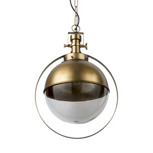 Leighton I 15x20 Gold Toned Metal Spherical Pendant Light 