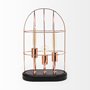 65289 - Sutton (19.3"H) Rose-Gold Metal Cylindrical Cage Three Bulb Table Lamp 