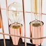 65289 - Sutton (19.3"H) Rose-Gold Metal Cylindrical Cage Three Bulb Table Lamp 