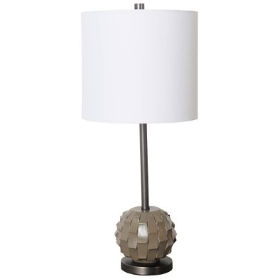 65354 - Brant I 25" Brown Resin Base White Shade Table Lamp 