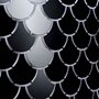 65361 - Brasseur I (26"x15") Charcoal Black Metal Fish Scale Three Bulb Chandelier 