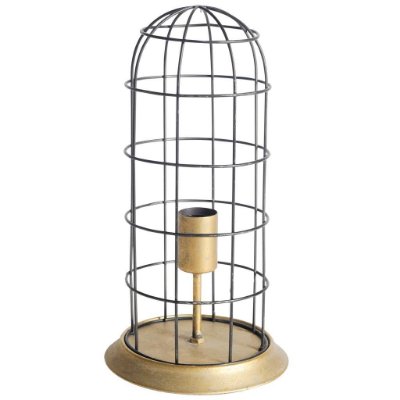 65378 - Carkner I (38"H) Gun-Metal Grey Cylindrical Metal Cage Table Lamp