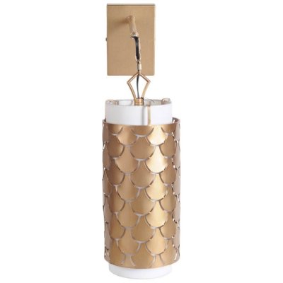 65389 - Brasseur IV 10.5x22 Gold Toned Metal Fish Scale Wall Sconce 