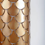 65389 - Brasseur IV 10.5x22 Gold Toned Metal Fish Scale Wall Sconce 