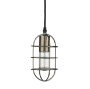 65392 - Hines I 4x8 Antiqued-Brass Metal Cage Pendant Light 