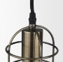 65392 - Hines I 4x8 Antiqued-Brass Metal Cage Pendant Light 