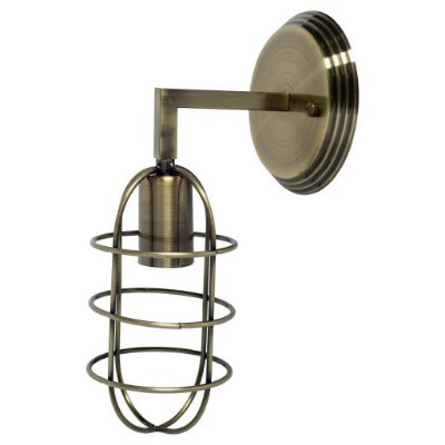 65393 - Hines II 6x14 Bronze Toned Metal Bulb Cage Wall Sconce