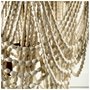 65455 - Pendra (26"x23") Gold Metal Whitewashed Wooden Bead Three Bulb Chandelier 