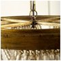 65455 - Pendra (26"x23") Gold Metal Whitewashed Wooden Bead Three Bulb Chandelier 