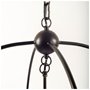 65456 - Penhill (25"x24") Black and Wooden Three Bulb Chandelier 