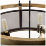 65456 - Penhill (25"x24") Black and Wooden Three Bulb Chandelier 