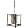 65460 - Keppler 16L x 16W x 18.3H Perforated Metal and Wood Pendant Light