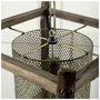 65460 - Keppler 16L x 16W x 18.3H Perforated Metal and Wood Pendant Light