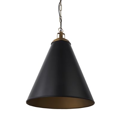 65465 - Fenton  18.0L x 18.0W x 23.0H Black W/Antiqued Gold Accents Pendant Light