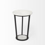 67038 - Bombola I (Small) 15L x 15W White Round Marble Top W/Black Metal Frame Accent Table 