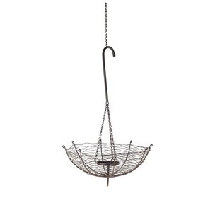 Rihanna II Medium Black Metal Umbrella Candle Holder Lantern