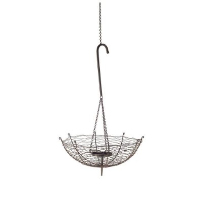 67041 - Rihanna II Medium Black Metal Umbrella Candle Holder Lantern