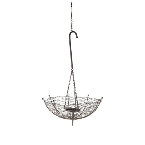 67041 - Rihanna II Medium Black Metal Umbrella Candle Holder Lantern