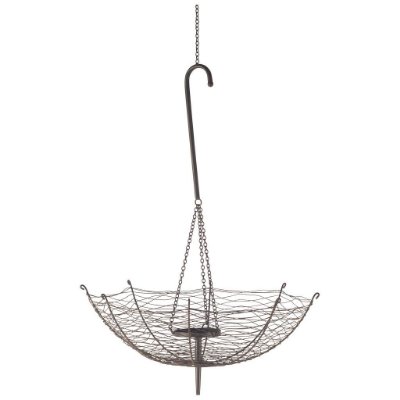 67042 - Rihanna III Large Black Metal Umbrella Candle Holder Lantern