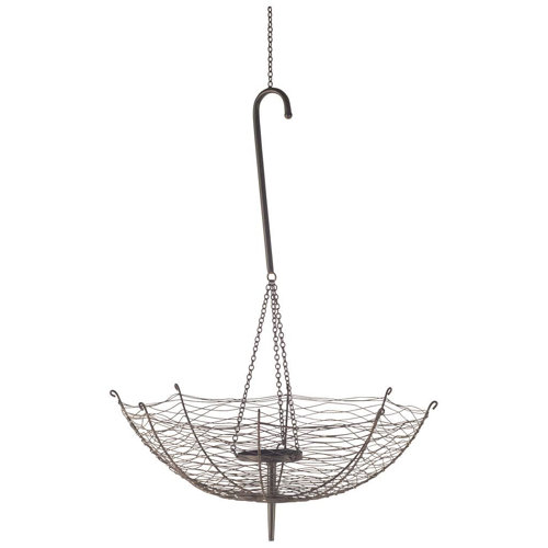 67042 - Rihanna III Large Black Metal Umbrella Candle Holder Lantern
