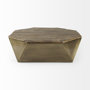 67092 - Esagono Octagonal Gold Metal-Clad Reclaimed Wood Coffee Table w/ Storage