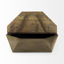 67092 - Esagono Octagonal Gold Metal-Clad Reclaimed Wood Coffee Table w/ Storage