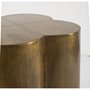 67094 - Quatrefoil 18L x 18W Gold Flower W/ Wooden Top Brass Cladding Accent Table 