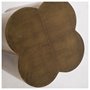 67094 - Quatrefoil 18L x 18W Gold Flower W/ Wooden Top Brass Cladding Accent Table 