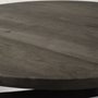 67108 - Triumph 40" Round Brown Solid Wood Top Black Metal Base Coffee Table