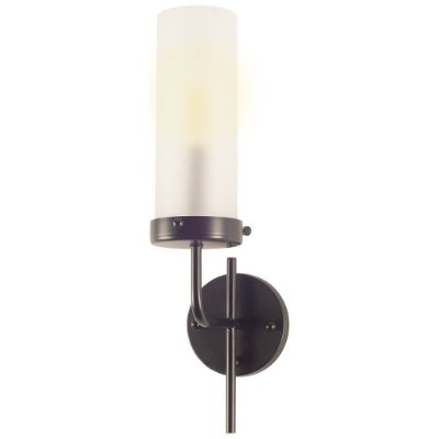 67135 - Bougeoir I I 8x20 Gray Metal Cylindrical Glass Shade Wall Sconce 